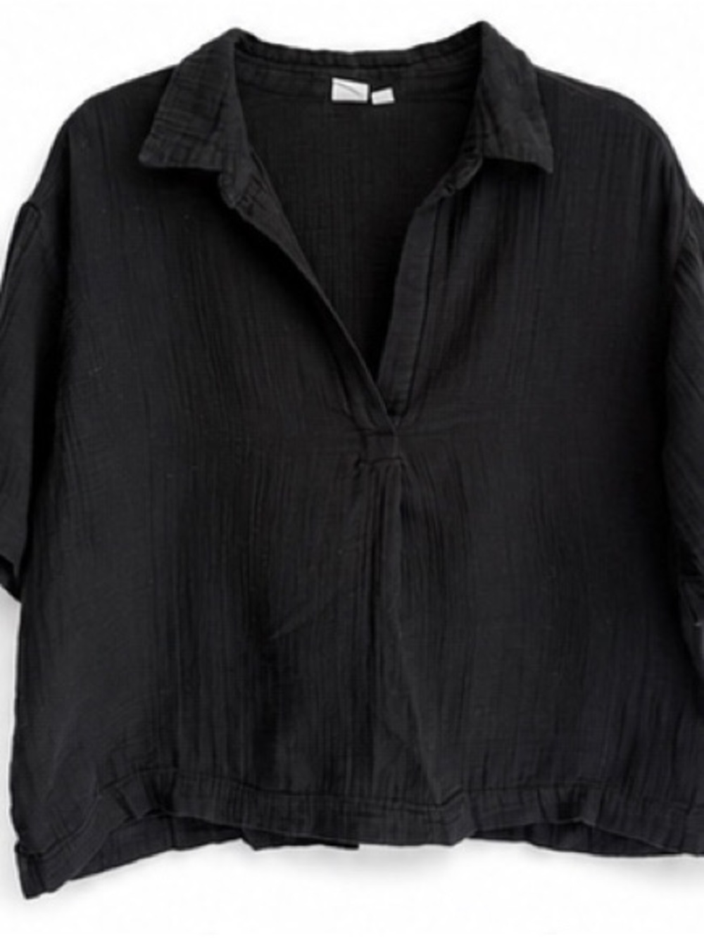 GAP Black V-Neck Collared Women's Tunic Top